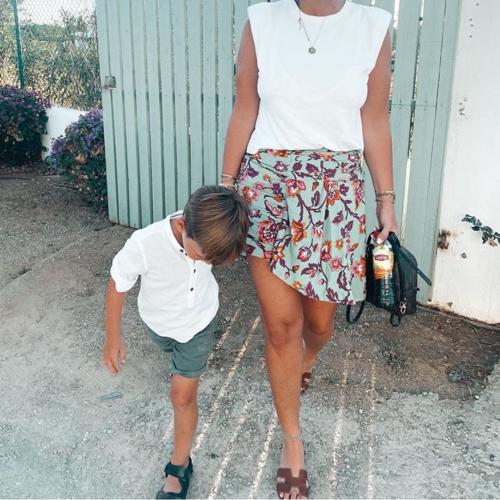 ZARA - FLORAL DRAPED MINI SKIRT - Picture 5 of 6